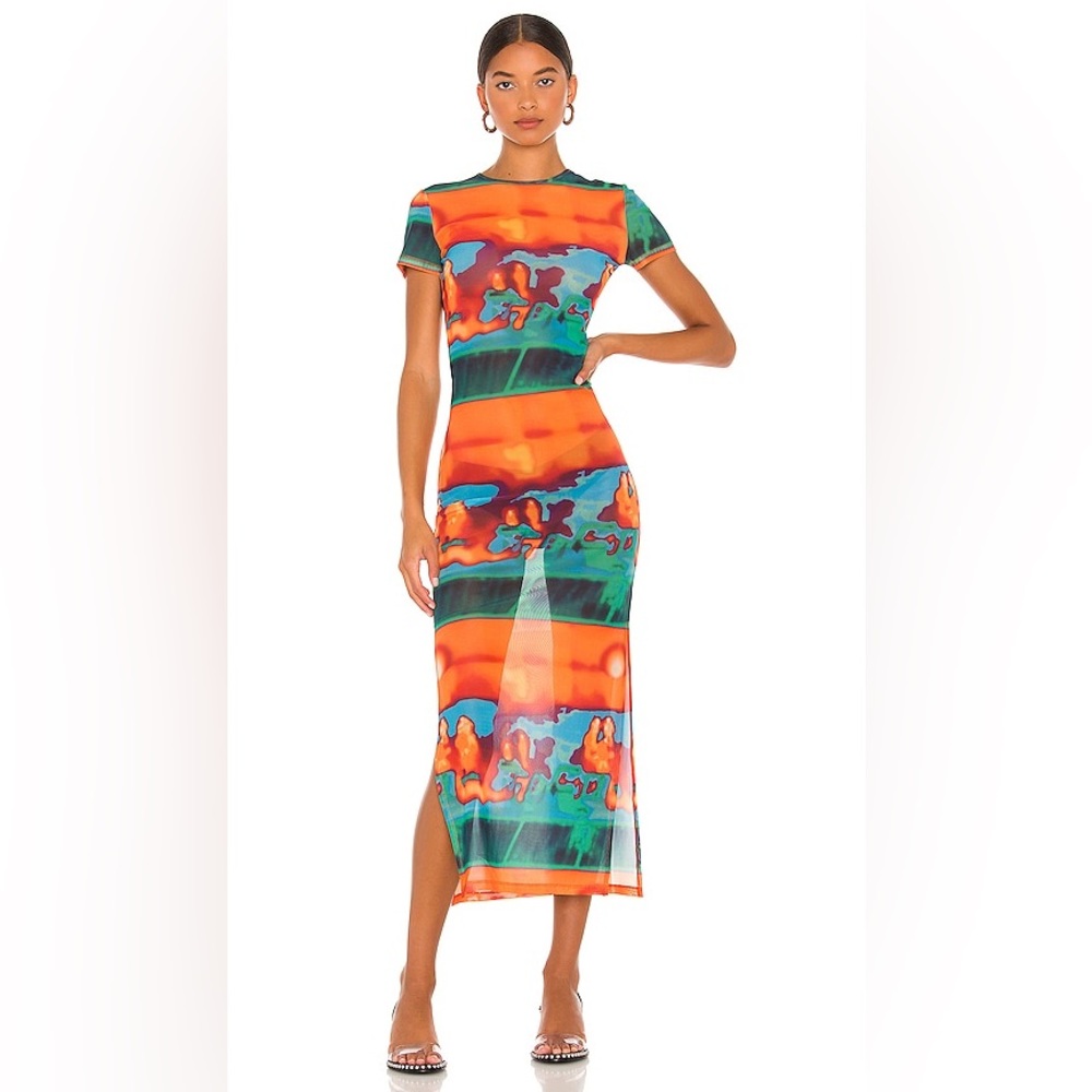 Miaou Billie Dress in Mesh Thermal Print